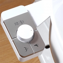 SHIKITEK Bidet Attachment for Toilet, Ultra-Slim, Self Cleaning, Feminine & Posterior Wash, Silver White,  LCAJK-001SW