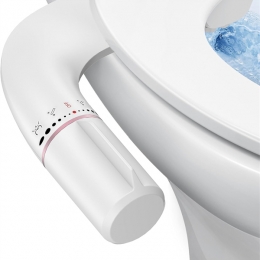 SHIKITEK Bidet Attachment for Existing Toilet Seats, Ultra-Slim, Non Electric, Dual Nozzle, Rose Gold, LCKMK-002RG